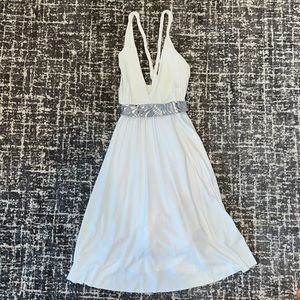 White & Silver Halter Dress